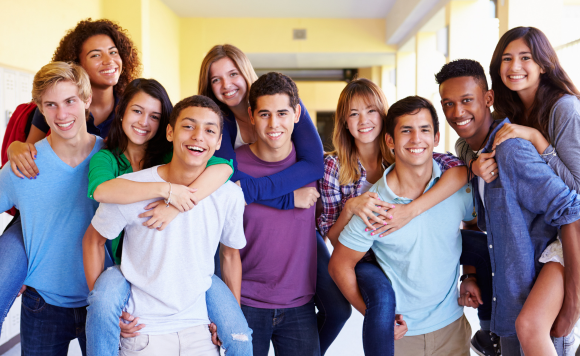 High school students in school 