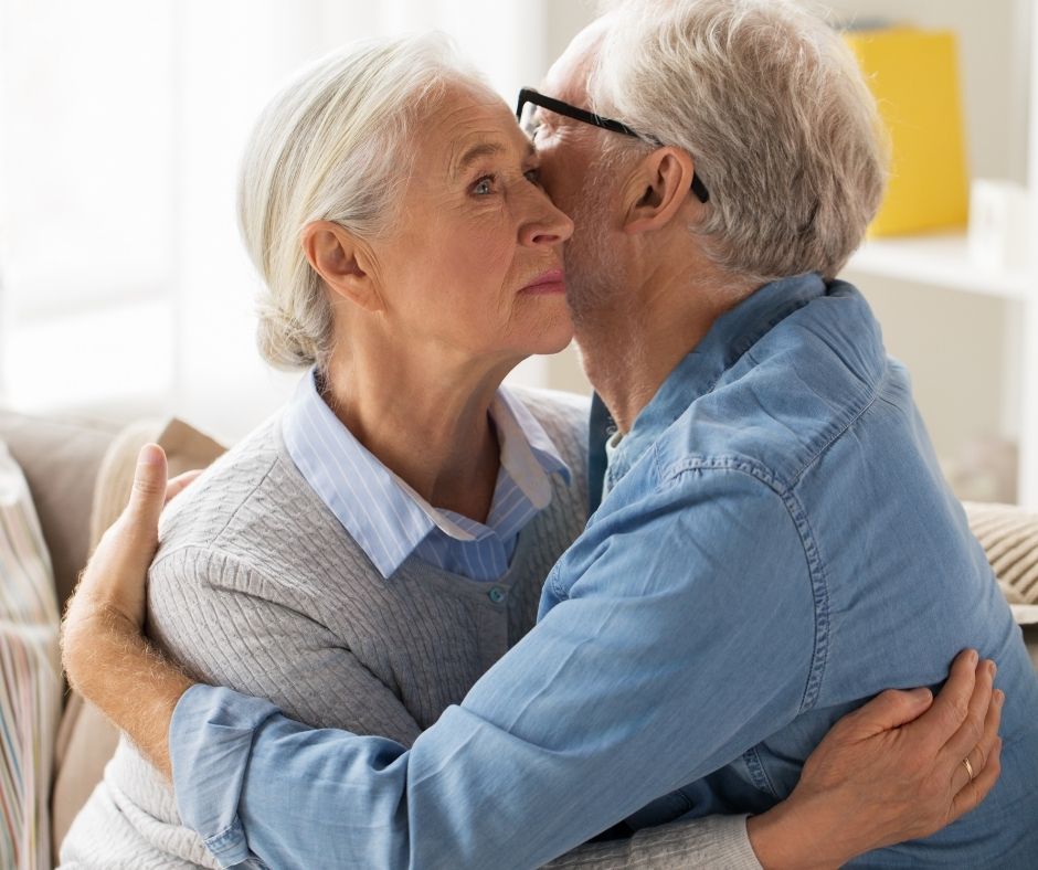 Couple sad at leaving their family home.