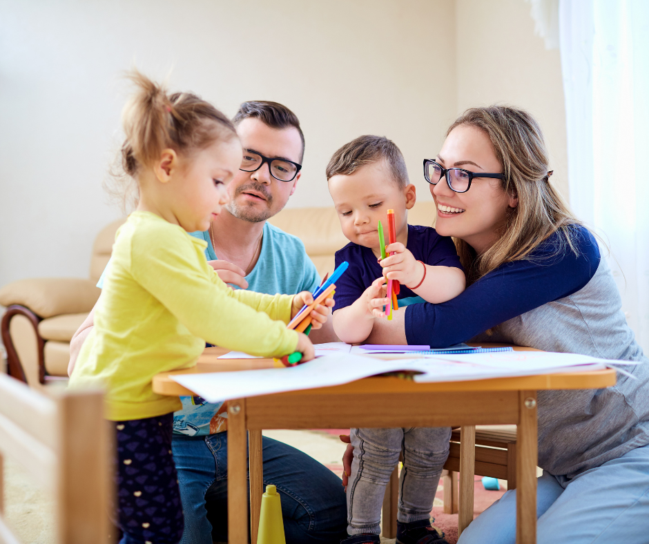 Parents doing activities with kids