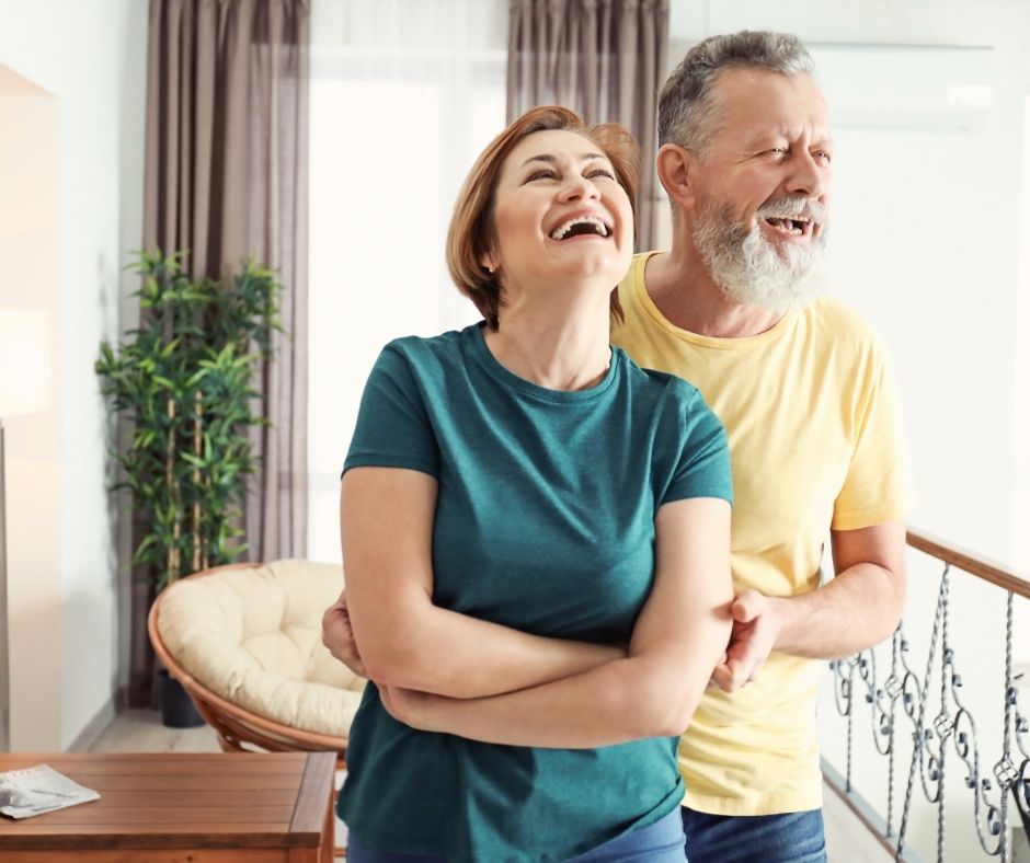Couple downsizing their home saying goodbye